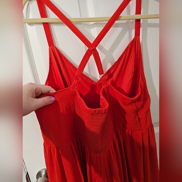 Torrid Orange Embroidered Chiffon Maxi Dress in Size 1 - Picture 6 of 6